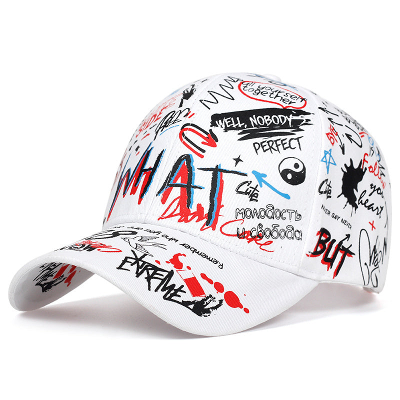 1 Men's Edgy Graffiti-Style Baseball Cap - "Nobody's Perfect" & More Messages, Adjustable Fit, Sun Protection, Polyester, Hand-Washable for Casual Spring/Summer Wear